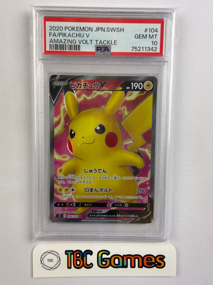 Pikachu V Amazing Volt Tackle s4 104/100 SR Japanese PSA 10