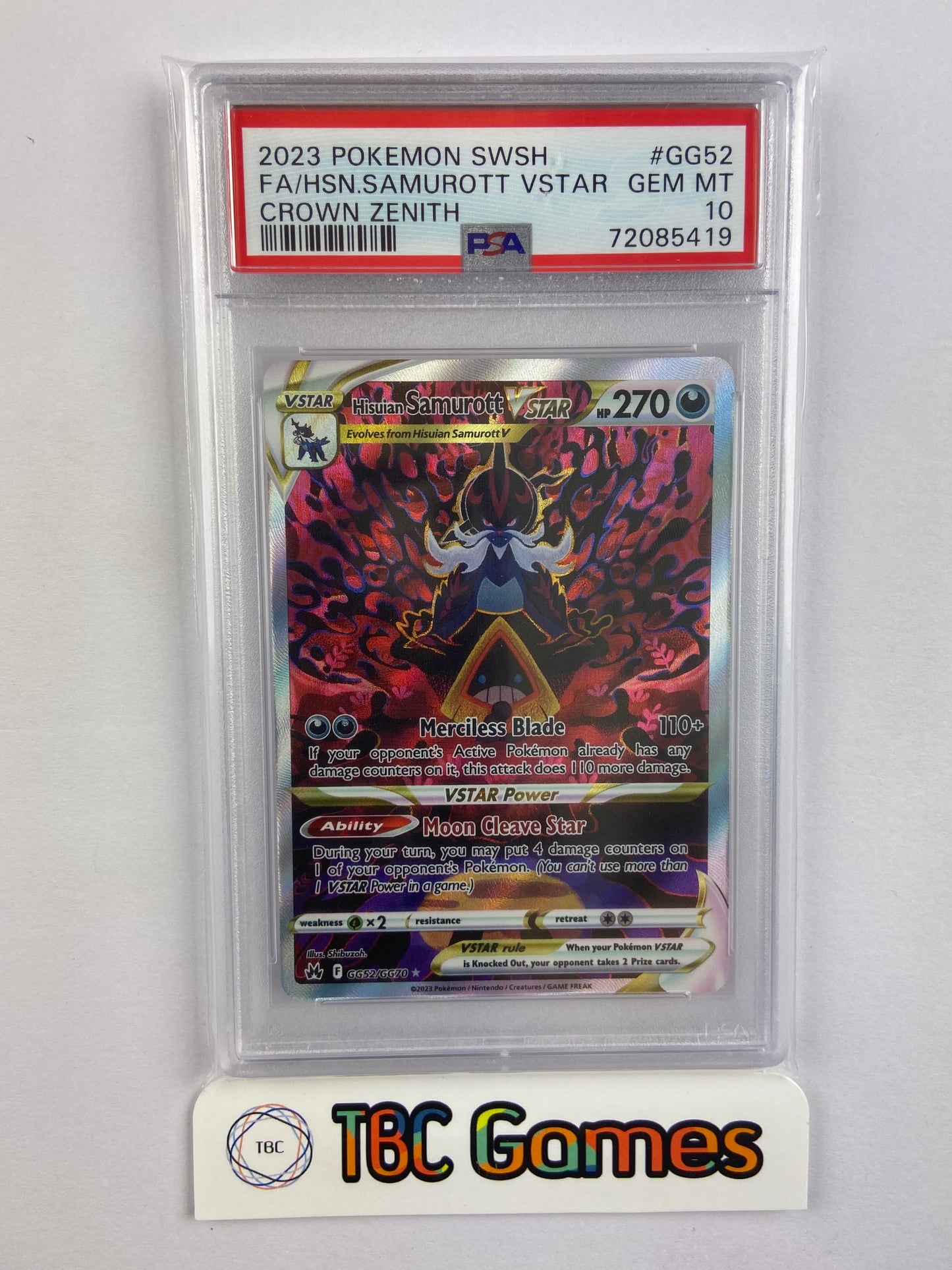hisuian samurott vstar pokemon card Hisuian Samurott VSTAR Crown Zenith GG52/GG70 PSA 10 – TBC Games