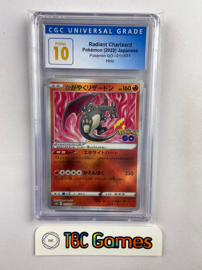 Radiant Charizard Pokemon GO 011/071 Japanese CGC 10 TBC Games Radiant Charizard Pokemon GO 011/071 Japanese CGC 10 TBC Games