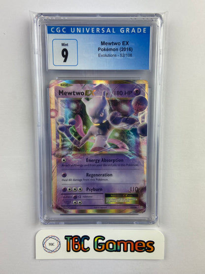 Mewtwo EX Evolutions 52/108 CGC 9 TBC Games Mewtwo EX Evolutions 52/108 CGC 9 TBC Games