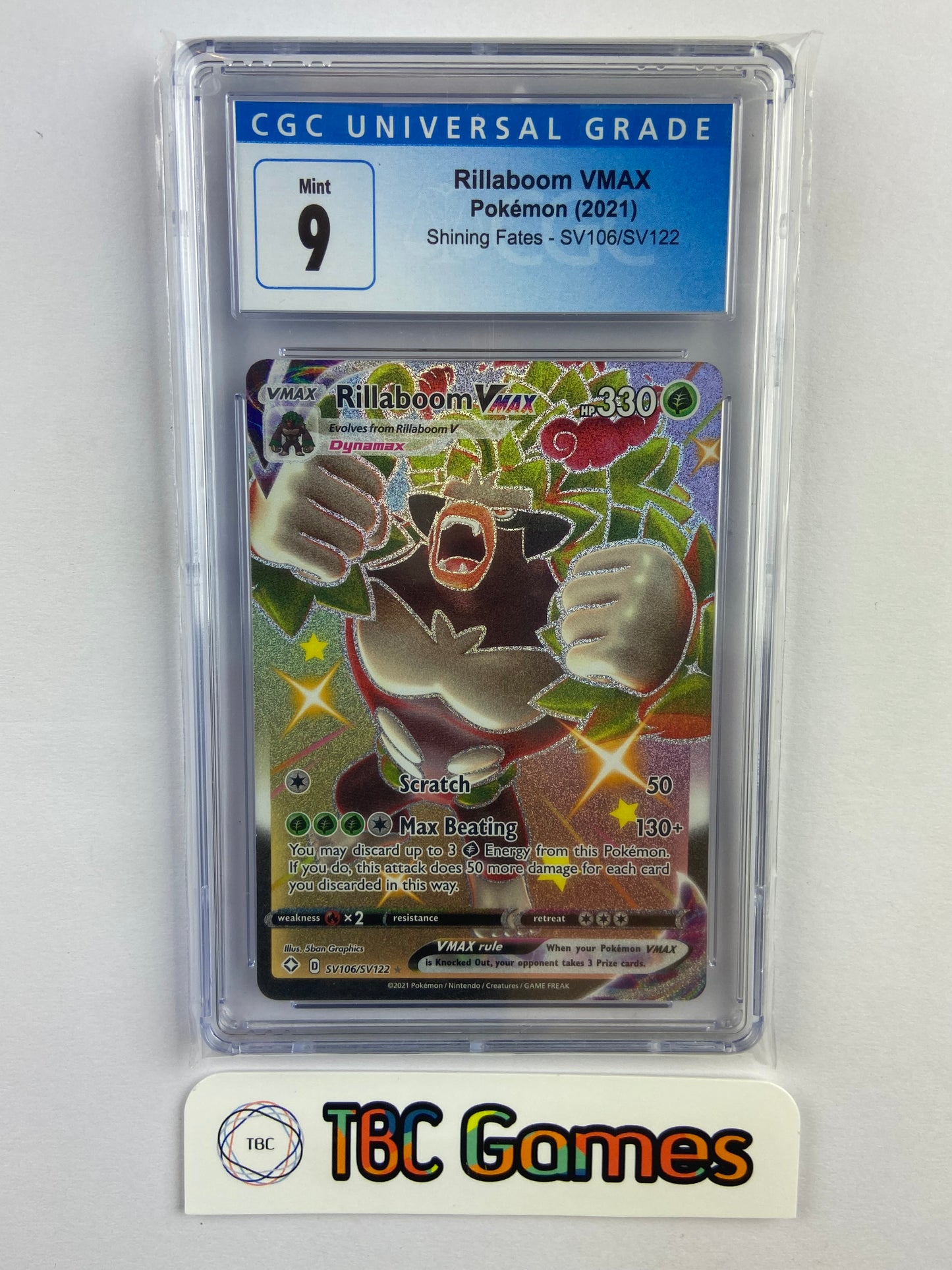 Rillaboom VMAX Shining Fates SV106/SV122 CGC 9 TBC Games Rillaboom VMAX Shining Fates SV106/SV122 CGC 9 TBC Games