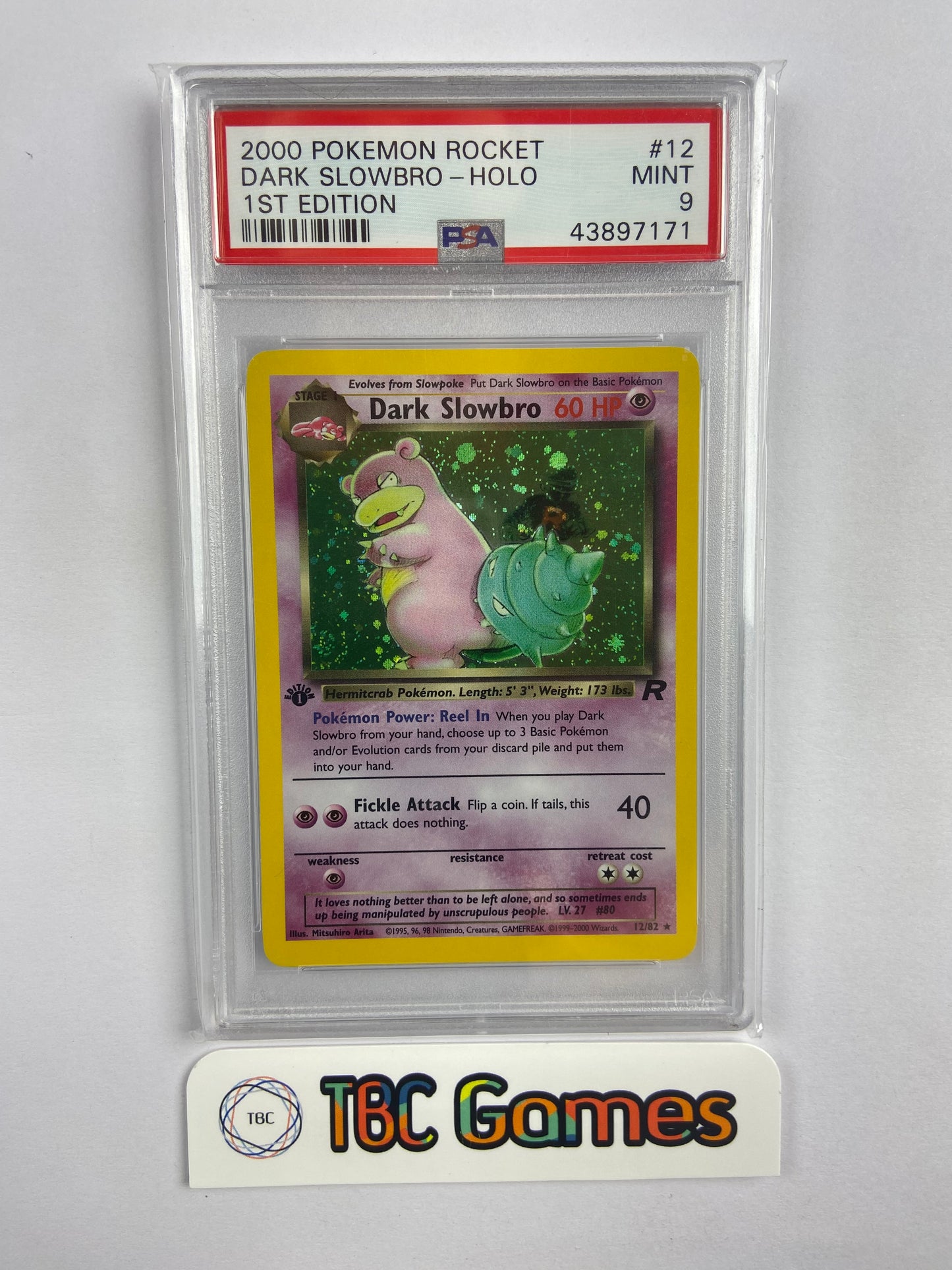 Dark Slowbro Team Rocket 1st Edition Holo 12/82 PSA 9