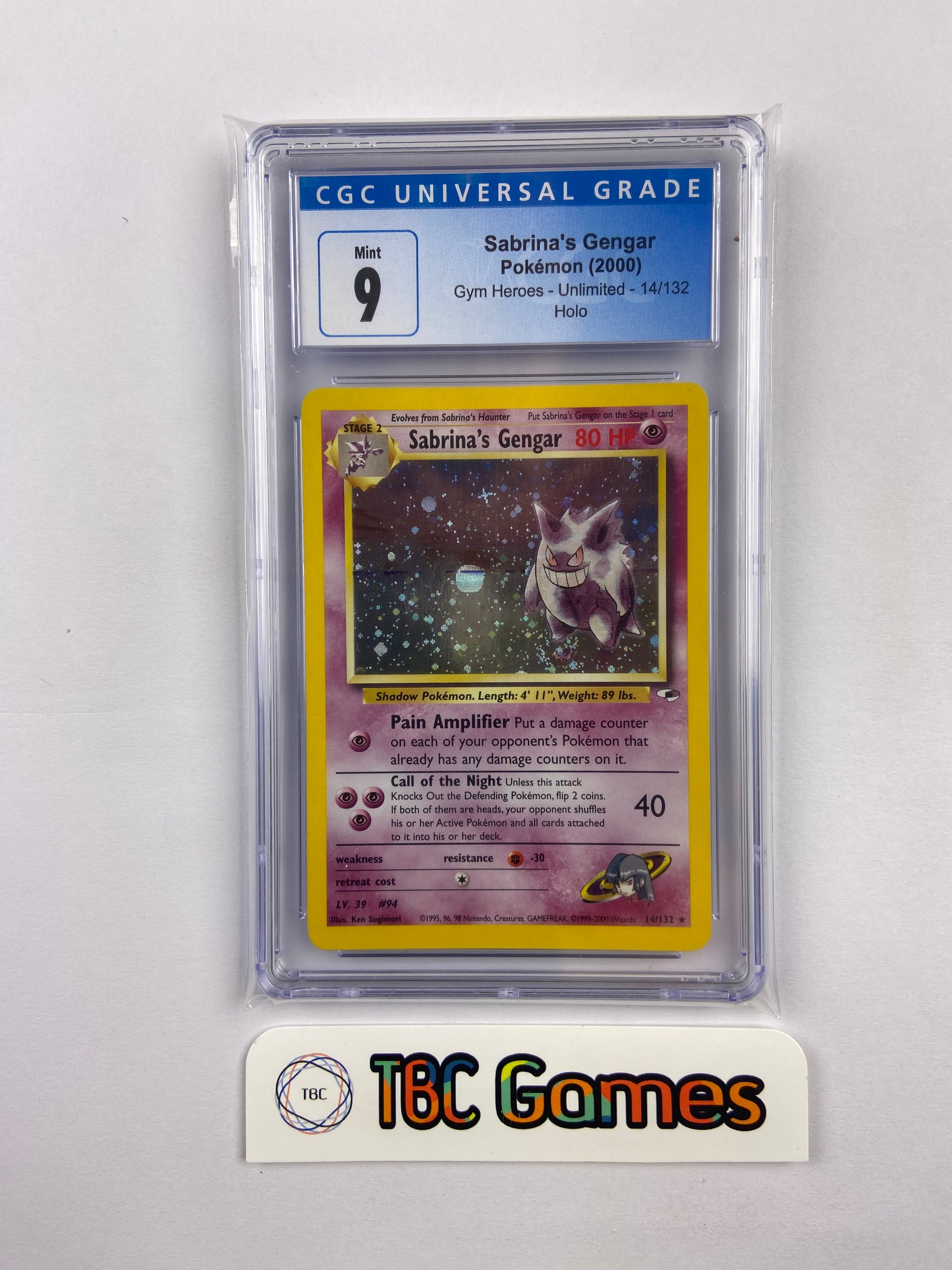 Sabrina's Gengar Gym Heroes Holo 14/132 CGC 9 TBC Games Sabrina's Gengar Gym Heroes Holo 14/132 CGC 9 TBC Games