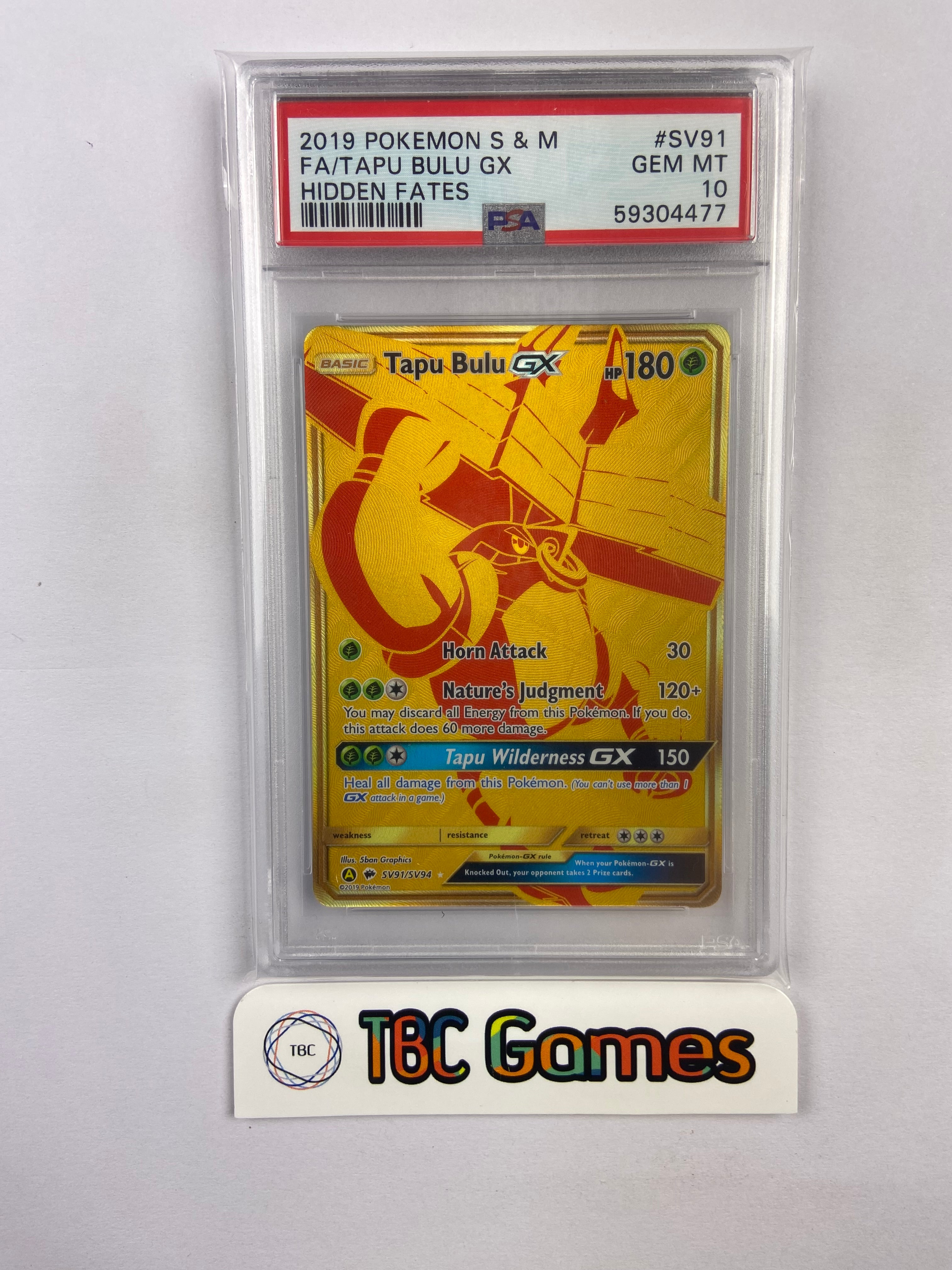 Tapu Bulu GX Hidden Fates SV91/SV94 PSA 10