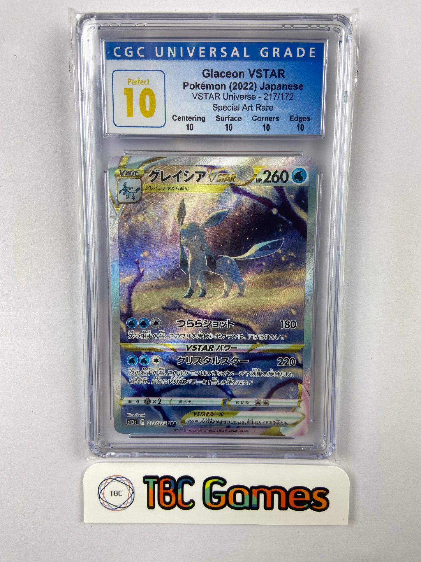 glaceon vstar pokemon card Glaceon VSTAR Universe 217/172 Japanese Perfect CGC 10 – TBC Games