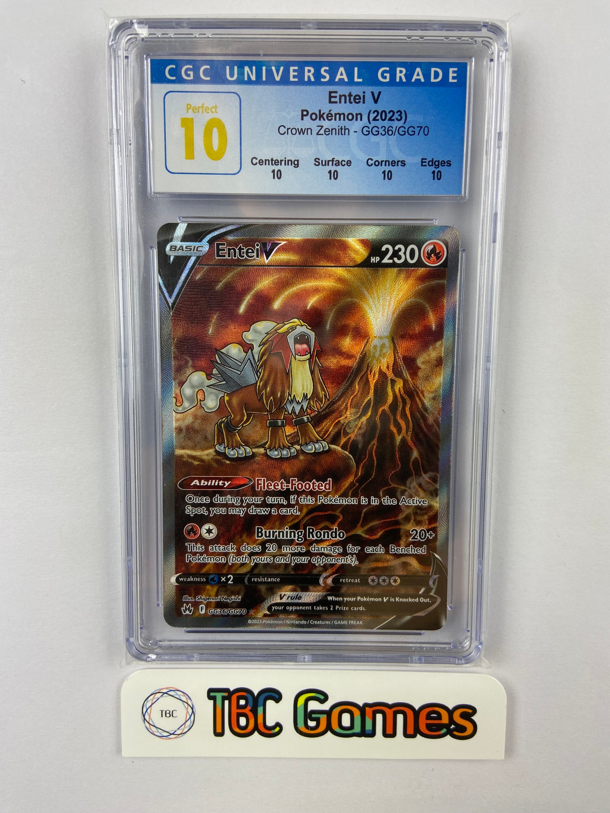 entei v pokemon card value Entei V Crown Zenith GG36/GG70 Perfect CGC 10