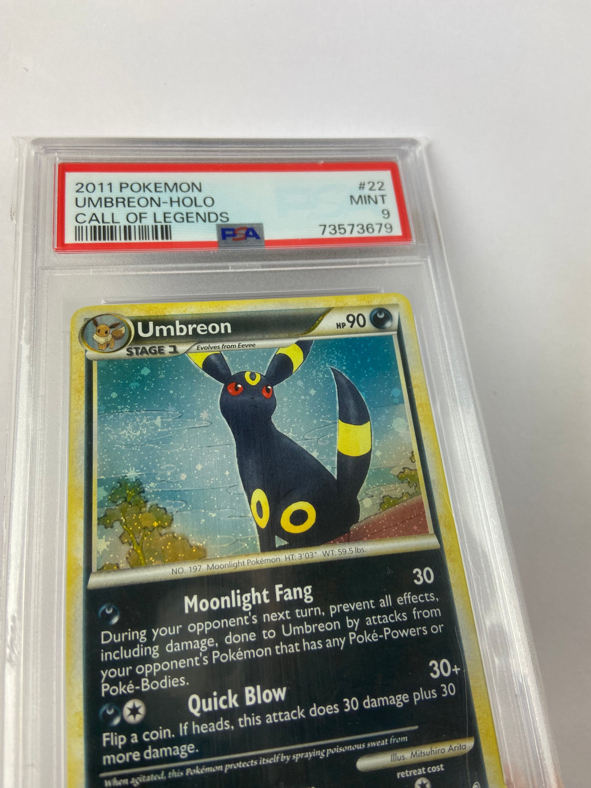 umbreon holo pokemon card Umbreon Call of Legends DOUBLE SWIRL Holo 22/95 PSA 9 – TBC Games