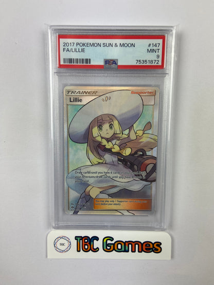 Lillie Sun & Moon Base Set Full Art Trainer 147/149 PSA 9