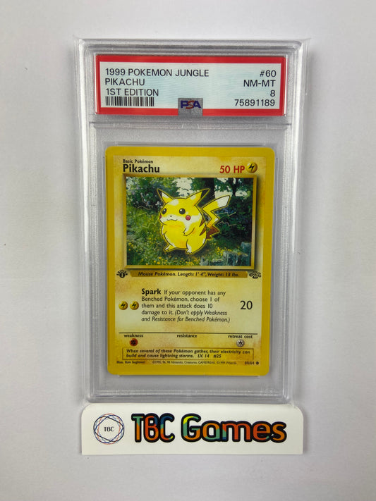 Pikachu Jungle 1st Edition 60/64 PSA 8