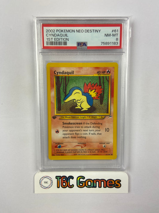 Cyndaquil Neo Destiny 1st Edition 61/105 PSA 8