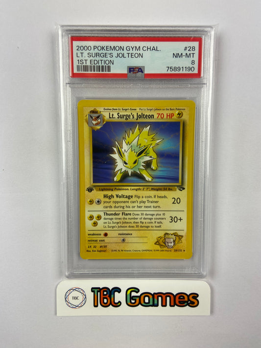 Lt. Surge's Jolteon Gym Challenge 1st Edition 29/132 PSA 8