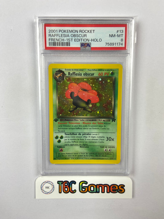 Rafflesia Obscur Dark Vileplume Team Rocket 1st Edition 13/82 FRENCH PSA 8