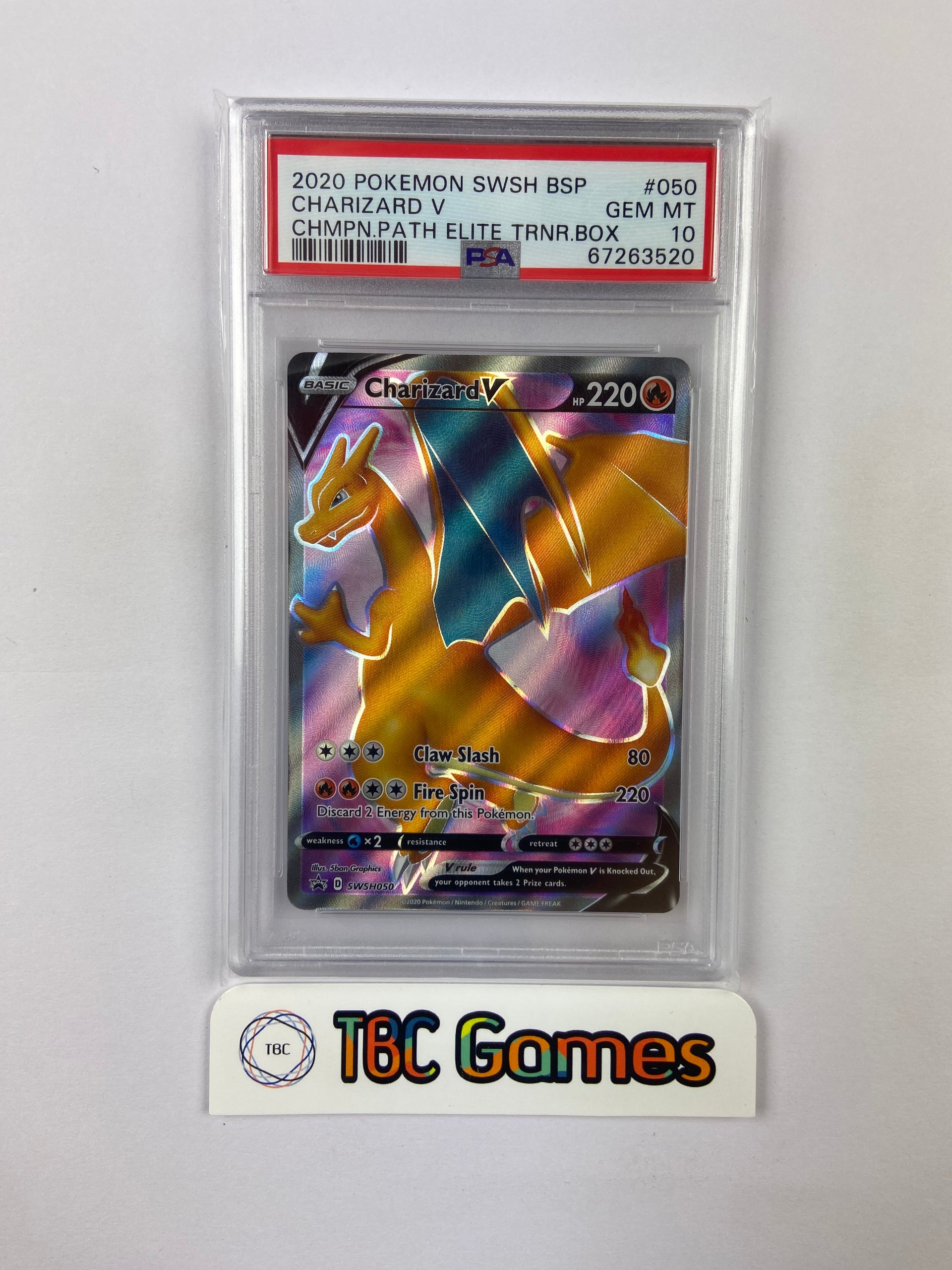 Charizard V Champion's Path ETB Promo SWSH050 PSA 10 – TBC Games