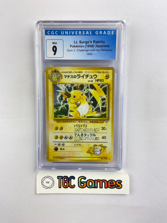 Lt. Surge's Raichu Gym 2 Holo Japanese CGC 9
