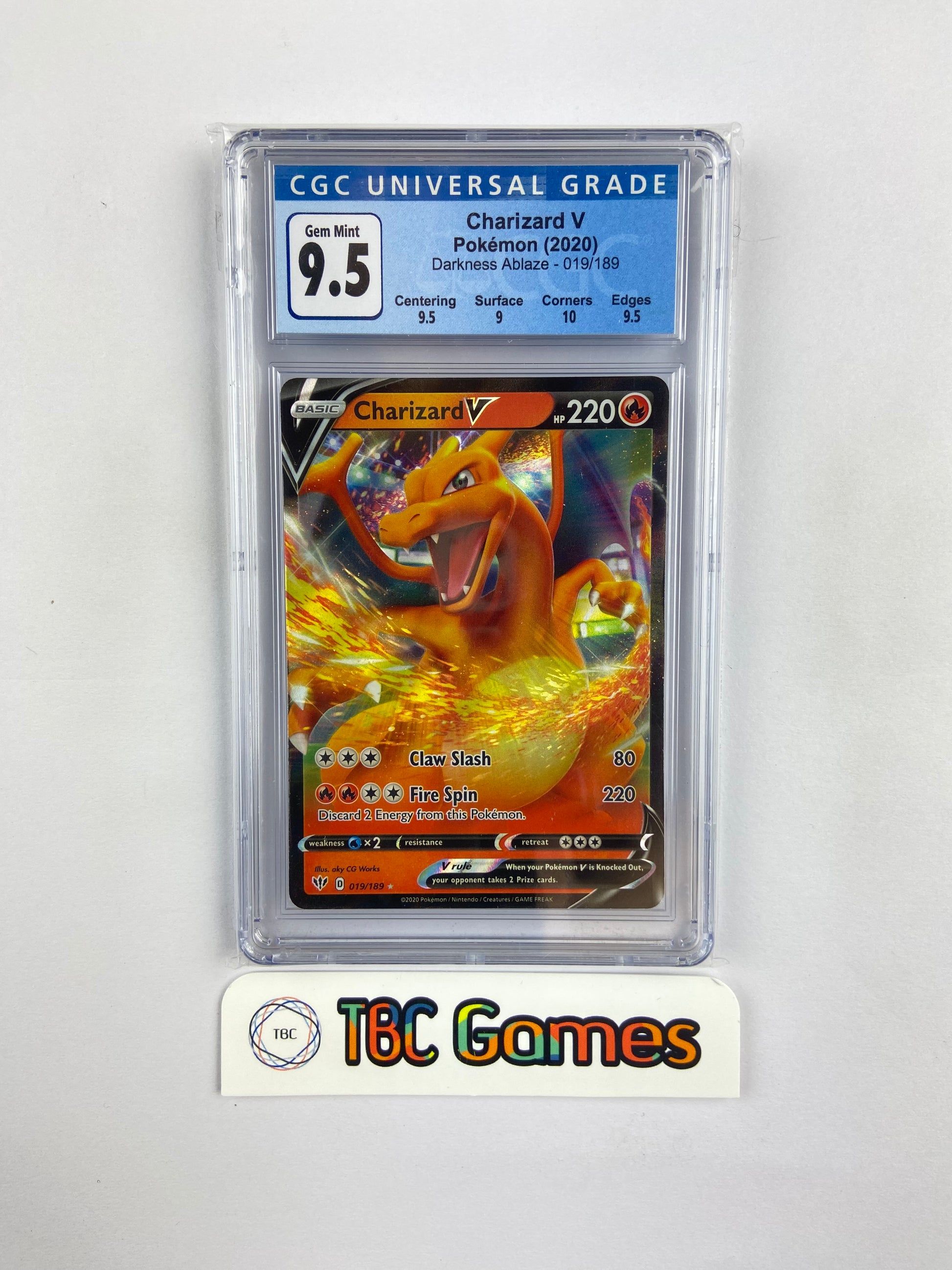 Charizard V Darkness Ablaze 019/189 CGC 9.5 – TBC Games