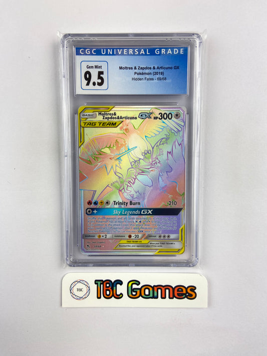 Moltres & Zapdos & Articuno GX Hidden Fates 69/68 CGC 9.5