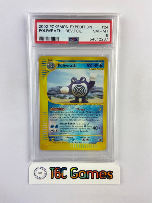 Poliwrath Expedition Reverse Holo 24/165 PSA 8