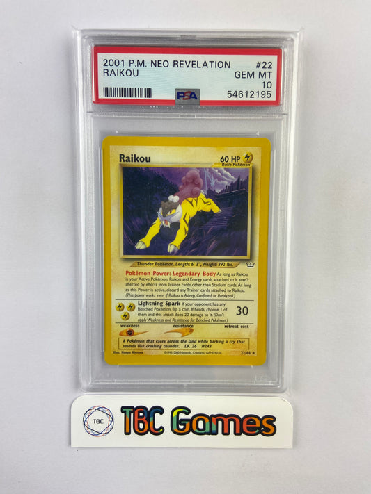 Raikou Neo Revelation 22/64 PSA 10