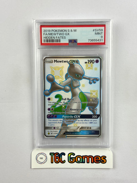 Mewtwo GX Hidden Fates SV59/SV94 PSA 9