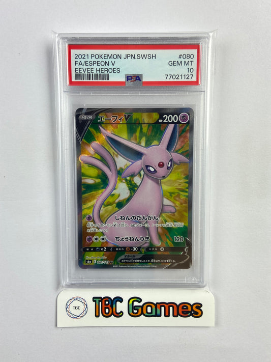 Espeon V Eevee Heroes s6a 080/069 Japanese PSA 10