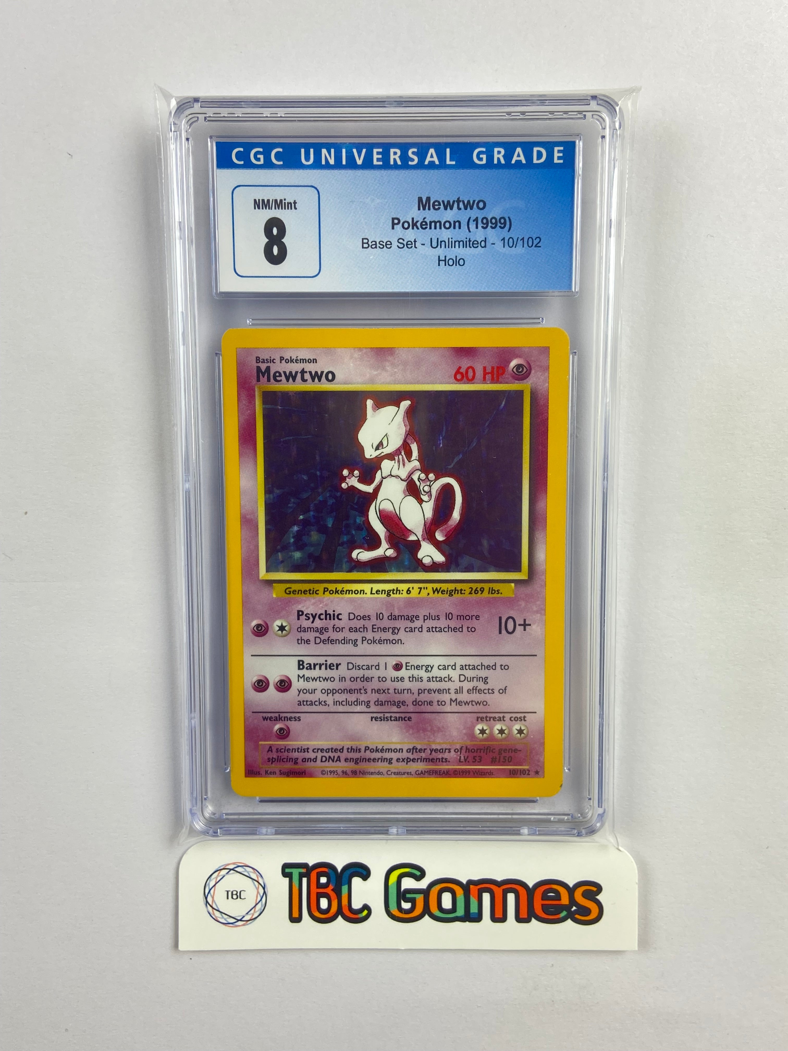 Pokemon CGC 8 base set mewtwo popular