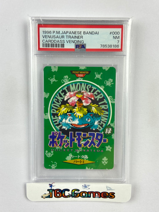 Venusaur Carddass Bandai Vending Map #000 Japanese PSA 7