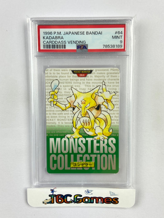 Kadabra Carddass Bandai Vending Green Japanese PSA 9