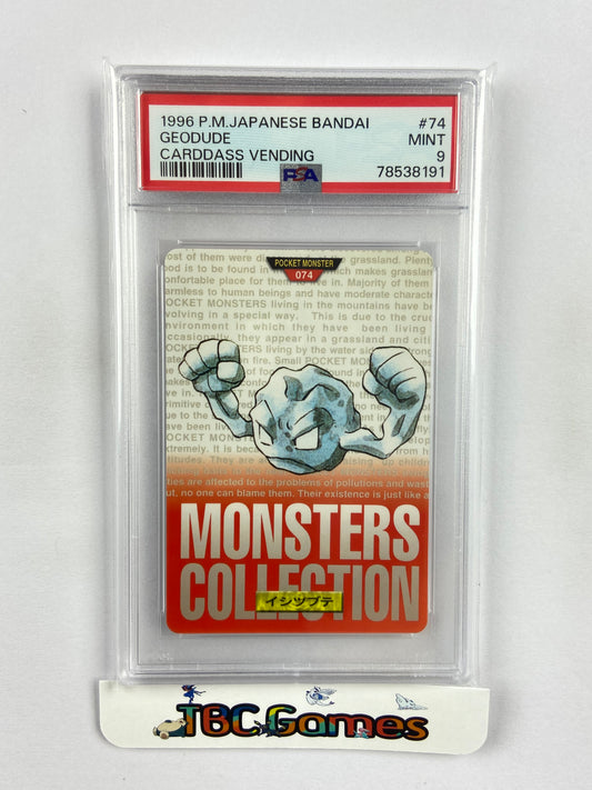 Geodude Carddass Bandai Vending Red Japanese PSA 9