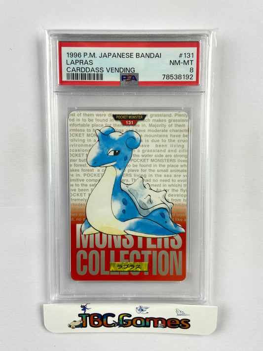 Lapras Carddass Bandai Vending Red Japanese PSA 8