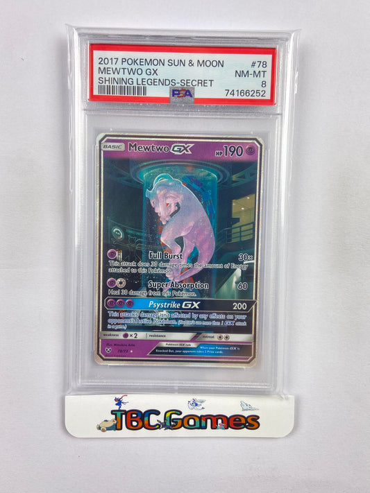 Mewtwo GX Shining Legends Mewtube 78/73 PSA 8
