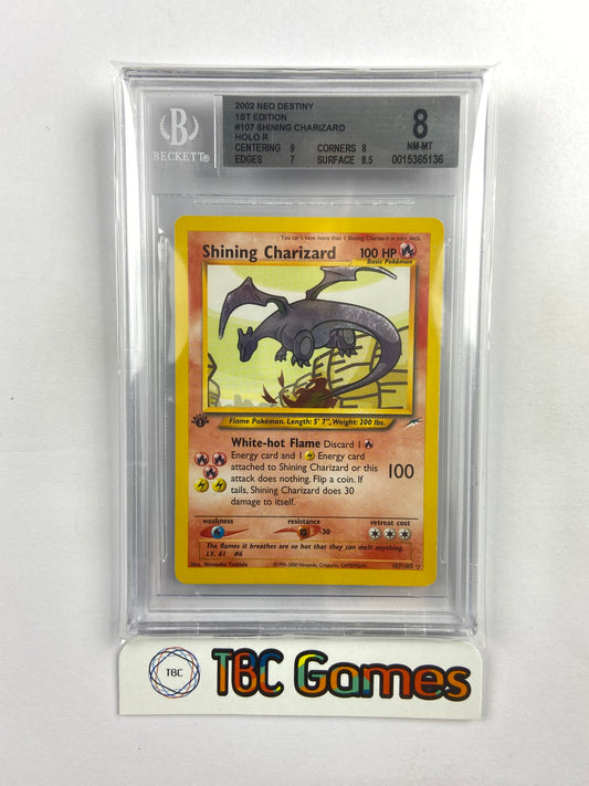 Shining Charizard Neo Destiny 1st Edition 107/105 BGS 8