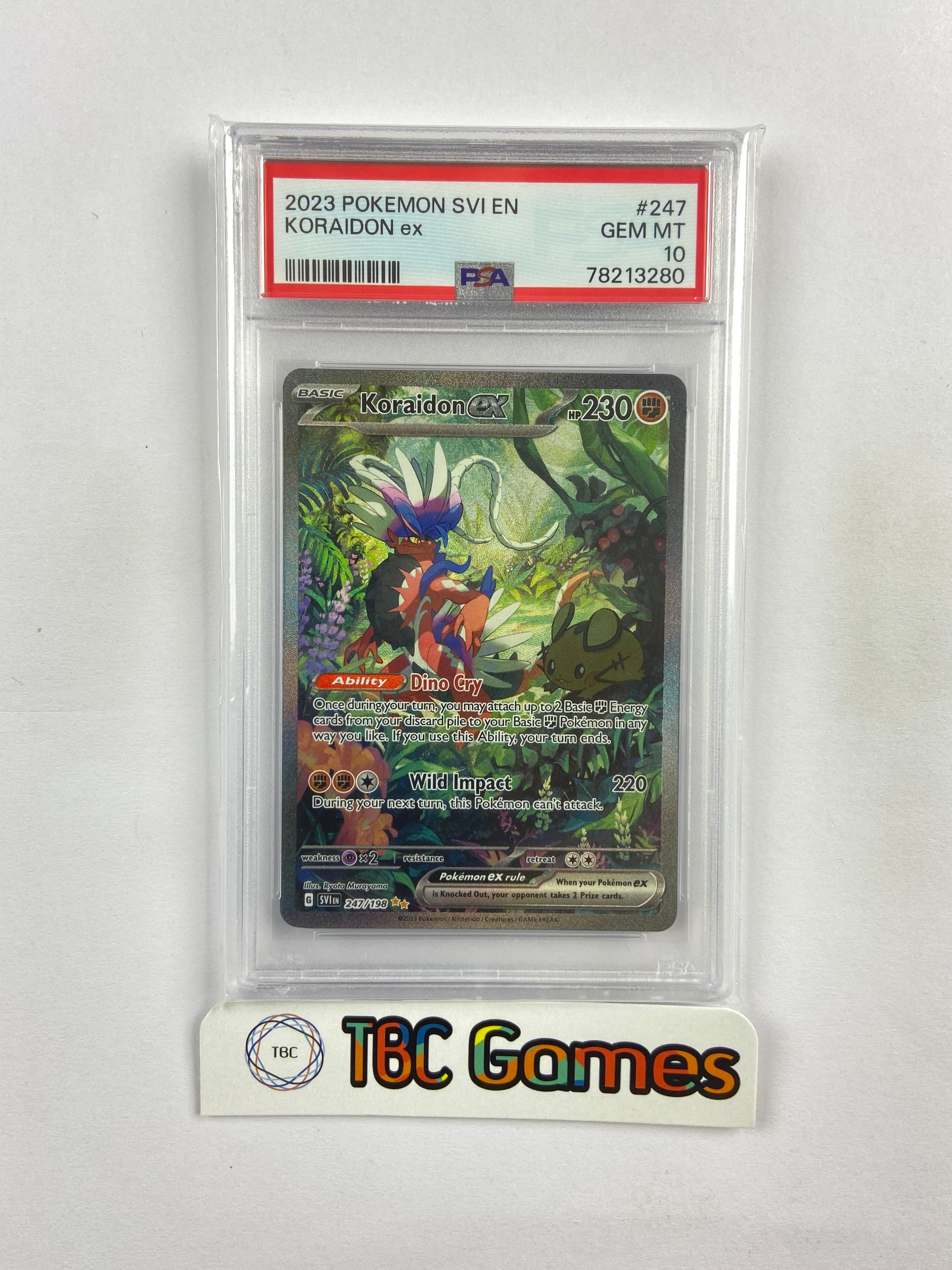 Koraidon ex Scarlet & Violet Base SV1 247/198 PSA 10 TBC Games Koraidon ex Scarlet & Violet Base SV1 247/198 PSA 10 TBC Games