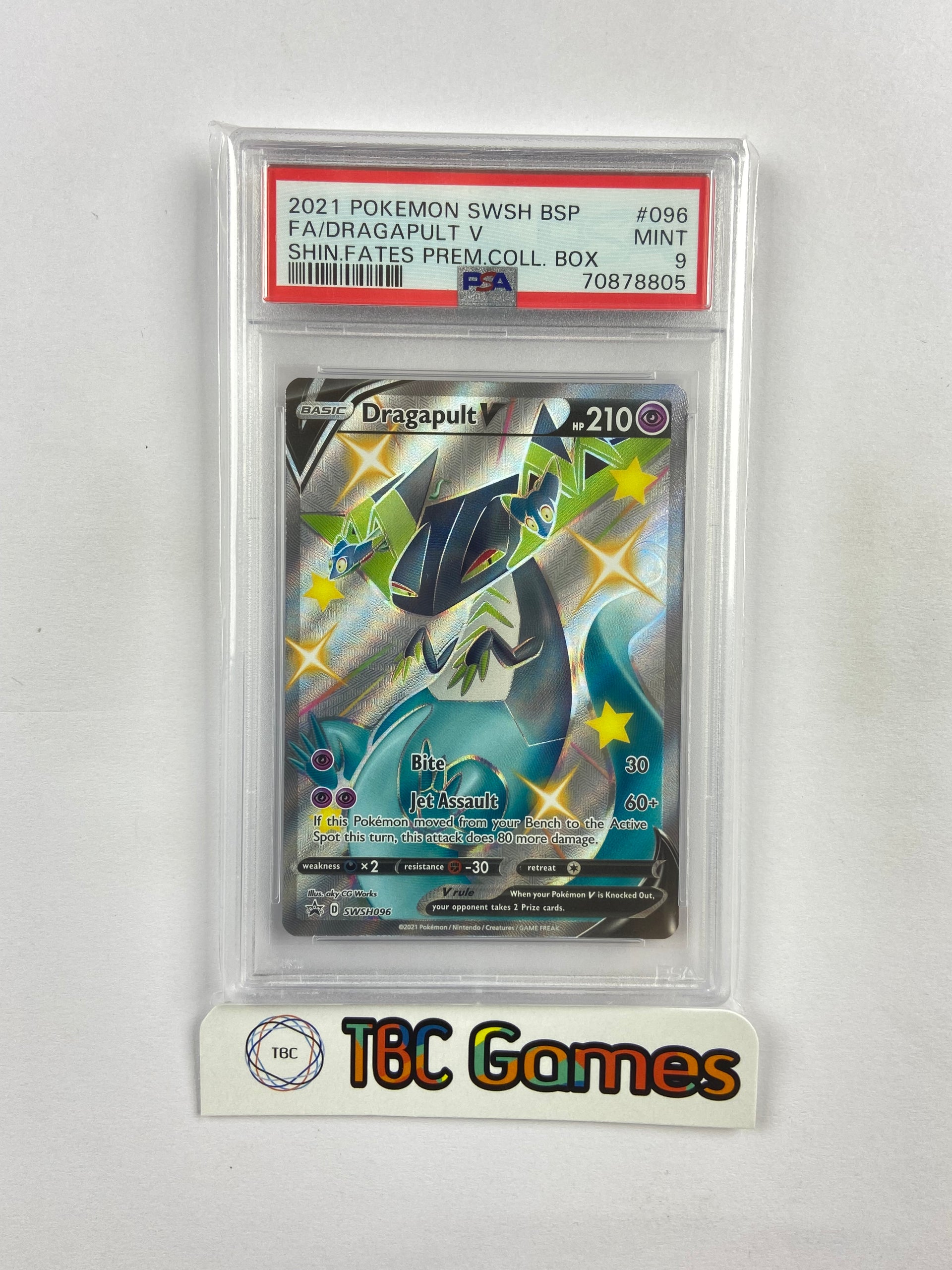 Dragapult V SWSH096 Promo PSA 9 TBC Games Dragapult V SWSH096 Promo PSA 9 TBC Games