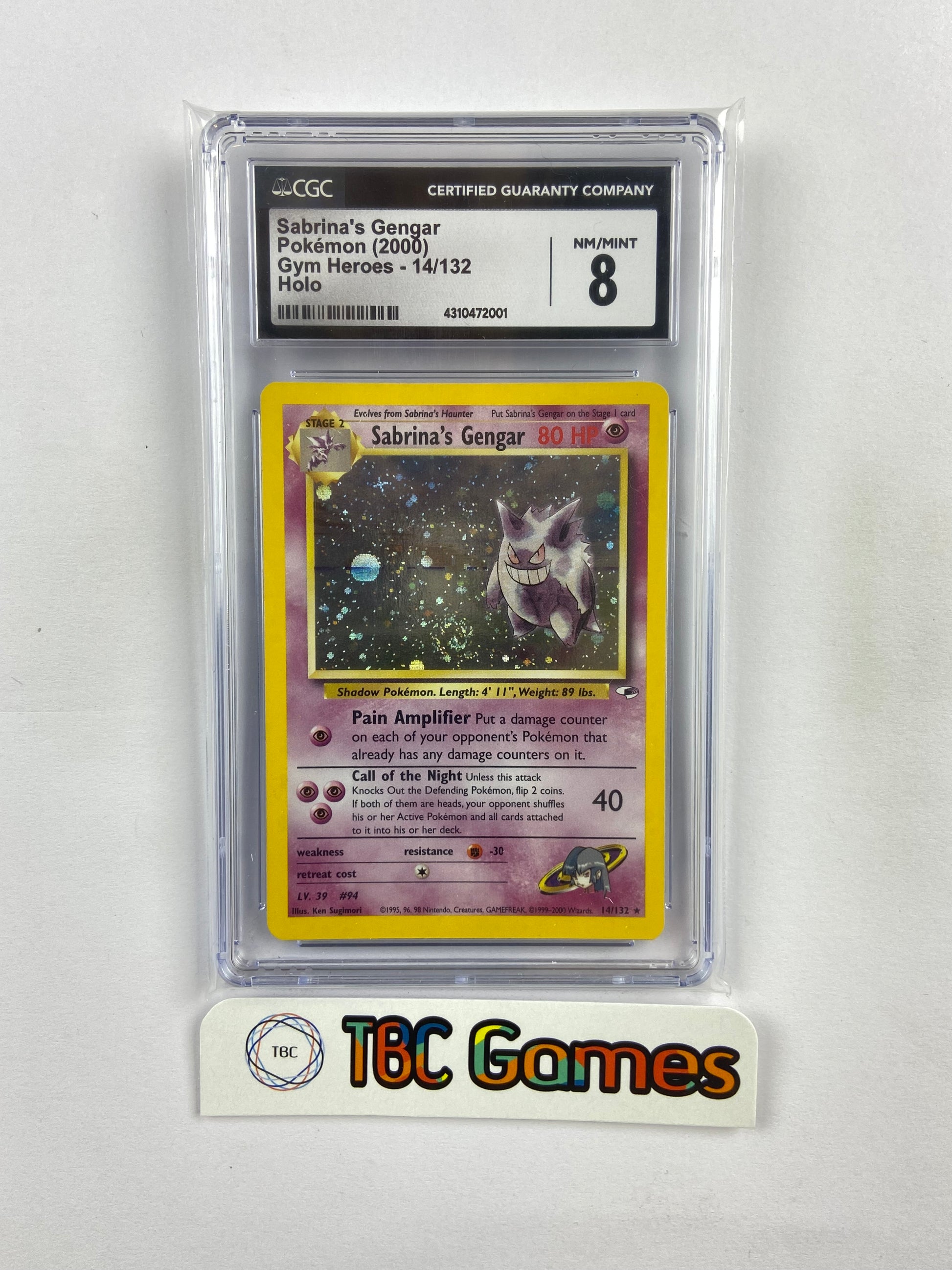 Sabrina's Gengar Gym Heroes Holo 14/132 CGC 8 TBC Games Sabrina's Gengar Gym Heroes Holo 14/132 CGC 8 TBC Games