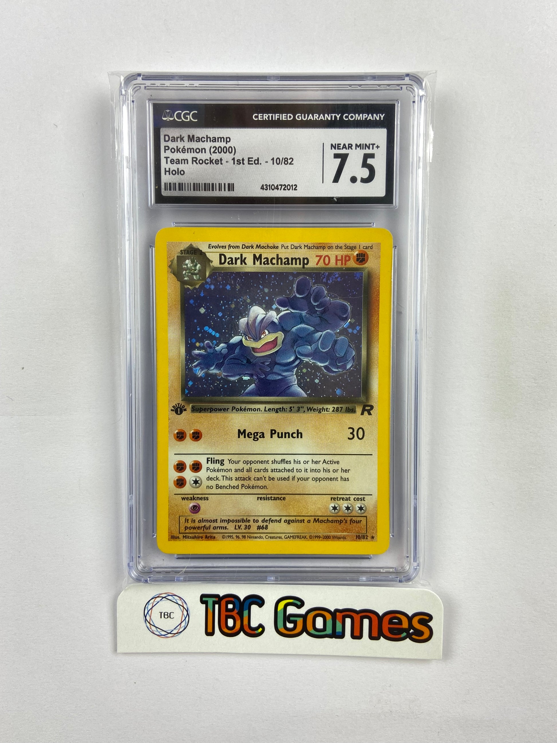 Machamp Team Rocket 1st Edition Holo 10/82 CGC 7.5 TBC Games Machamp Team Rocket 1st Edition Holo 10/82 CGC 7.5 TBC Games