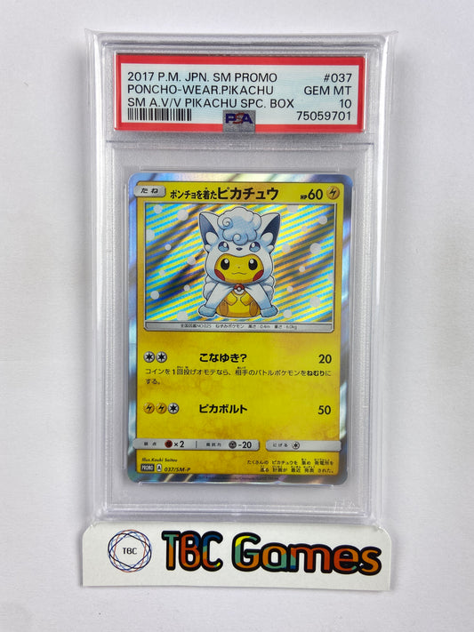 Pikachu Poncho Alolan Vulpix 037/SM-P Japanese PSA 10