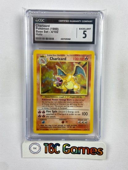 Charizard Base Set Unlimited Holo 4/102 CGC 5 TBC Games Charizard Base Set Unlimited Holo 4/102 CGC 5 TBC Games