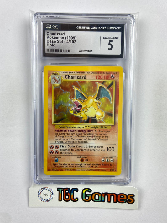 Charizard Base Set Unlimited Holo 4/102 CGC 5