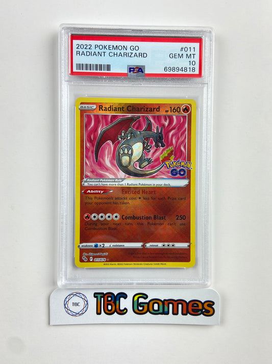 Radiant Charizard Pokemon GO 011/078 PSA 10