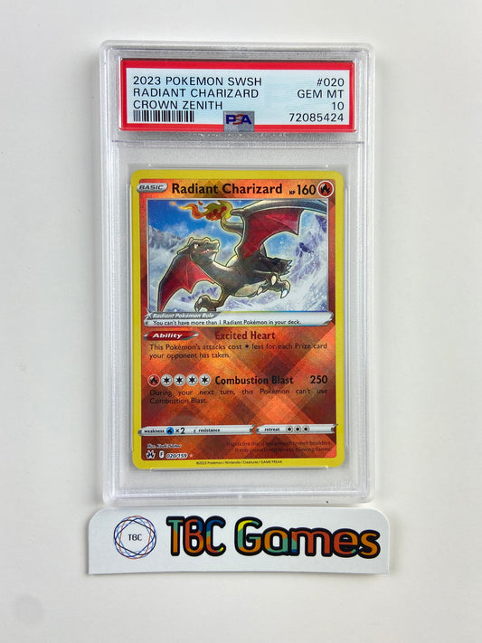 Radiant Charizard Crown Zenith 20 PSA 10