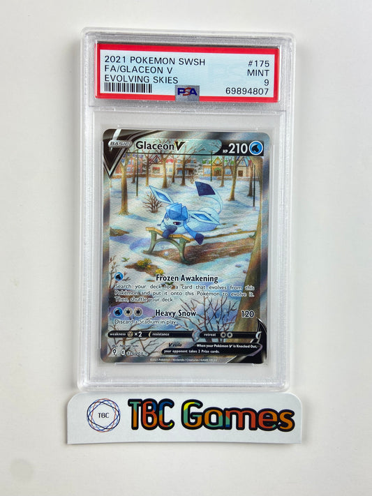 Glaceon V Evolving Skies Alt Art 175 PSA 9