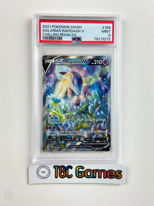 Galarian Rapidash V Chilling Reign Alt Art 168 PSA 9