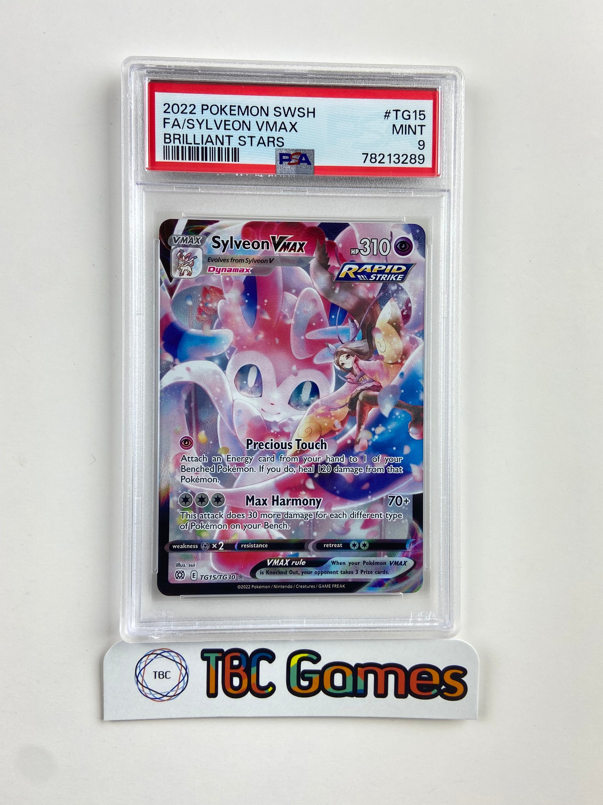 Sylveon VMAX Brilliant Stars TG15 PSA 9 – TBC Games