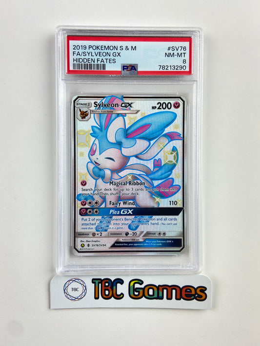 Sylveon GX Hidden Fates SV76 PSA 8