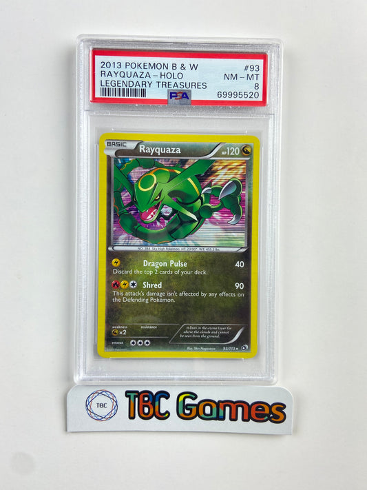 Rayquaza Legendary Treasures 93 PSA 8