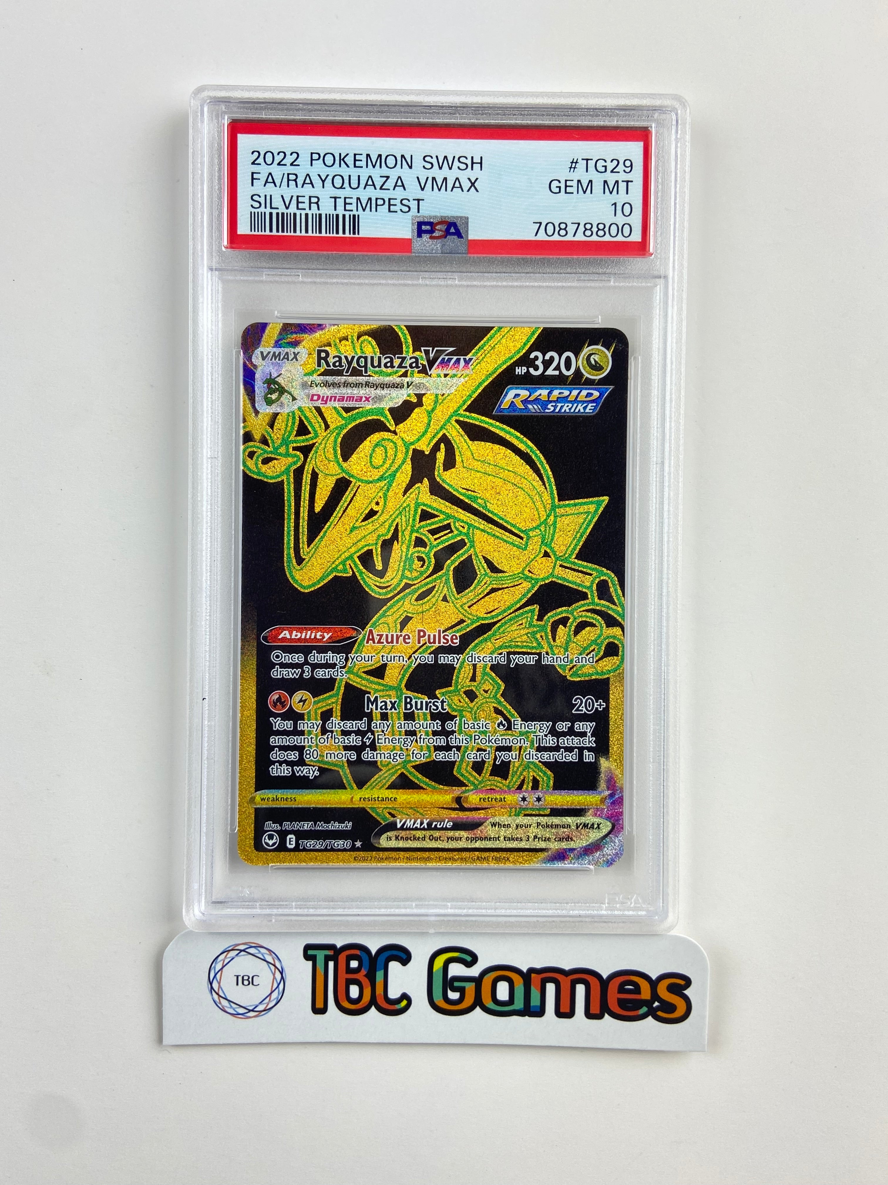 Rayquaza VMAX Silver Tempest TG29 PSA 10 – TBC Games