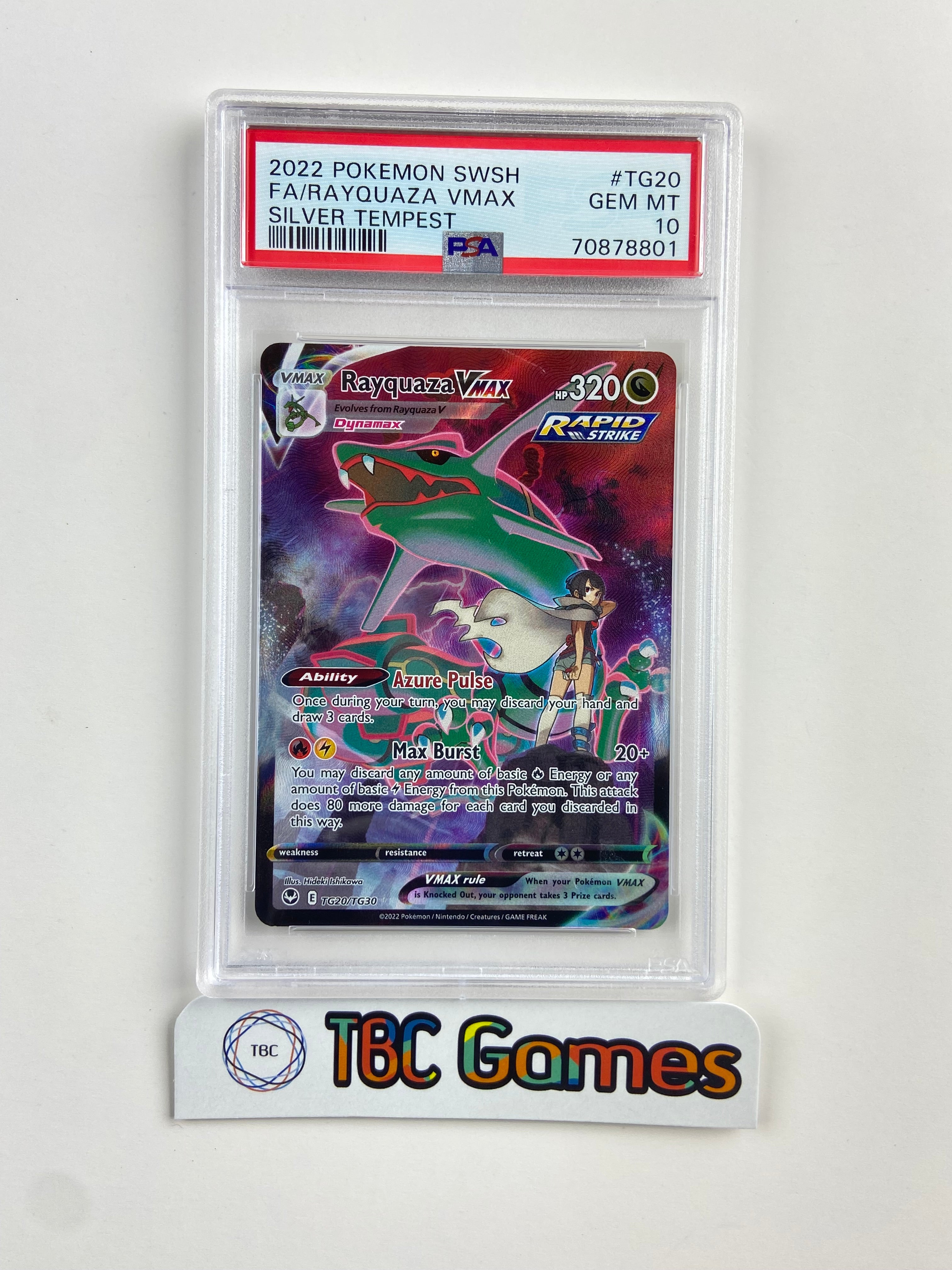 PSA 10 rayquaza vmax TG20 good silver tempest trainer gallery