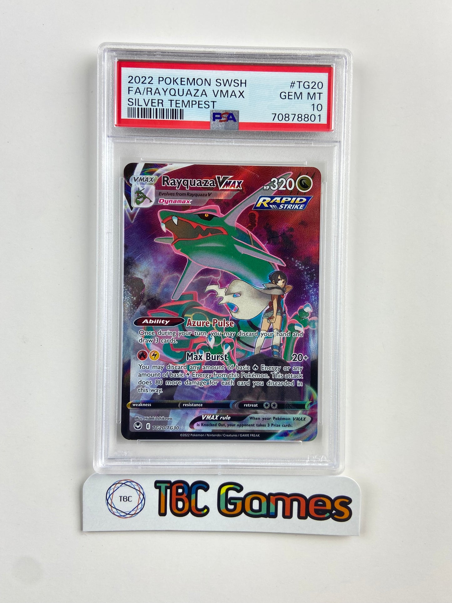 Rayquaza VMAX Silver Tempest TG20 PSA 10 TBC Games Rayquaza VMAX Silver Tempest TG20 PSA 10 TBC Games