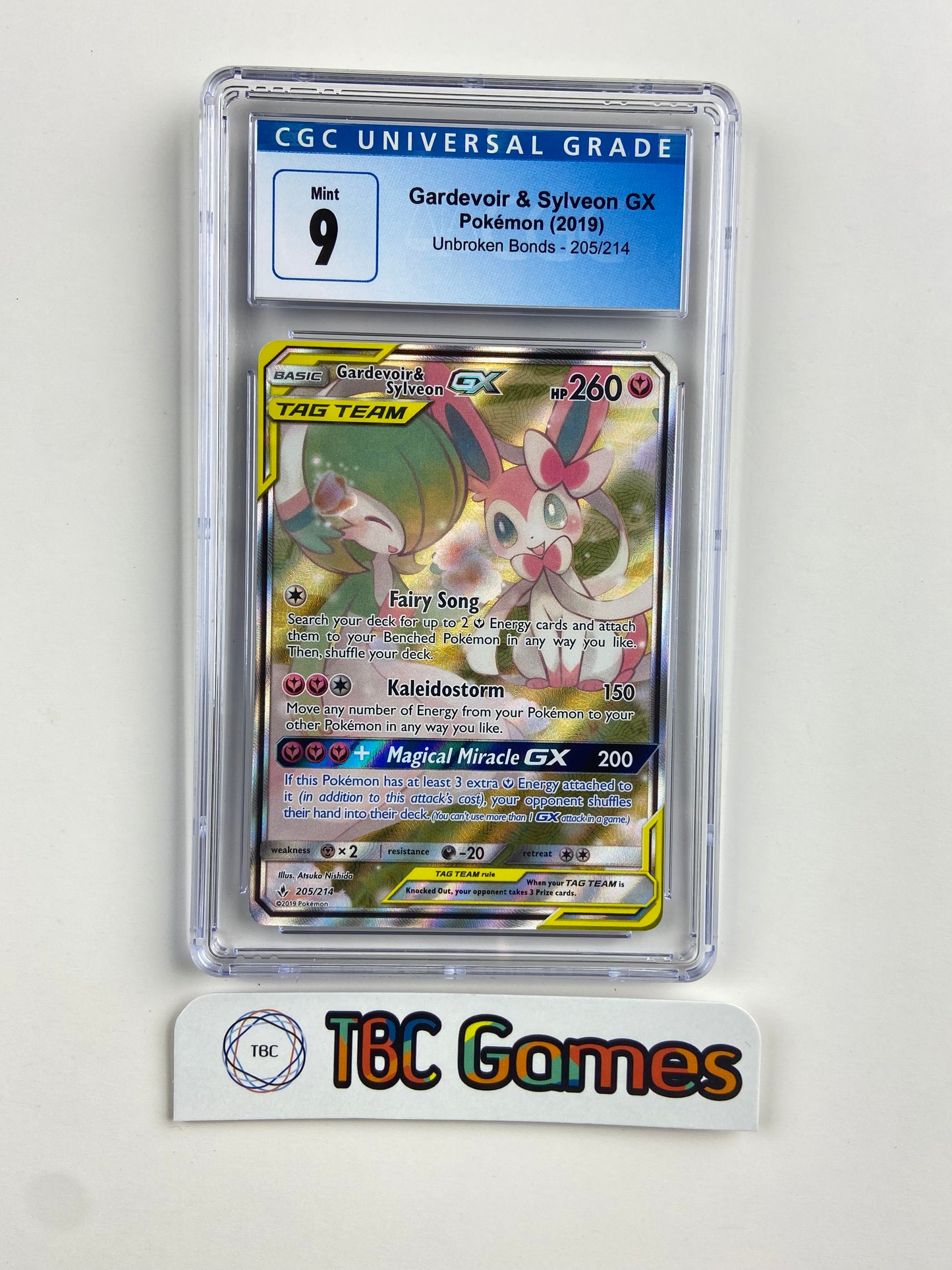 Gardevoir & Sylveon GX Unbroken Bonds Alt Art 205/214 CGC 9 TBC Games Gardevoir & Sylveon GX Unbroken Bonds Alt Art 205/214 CGC 9 TBC Games