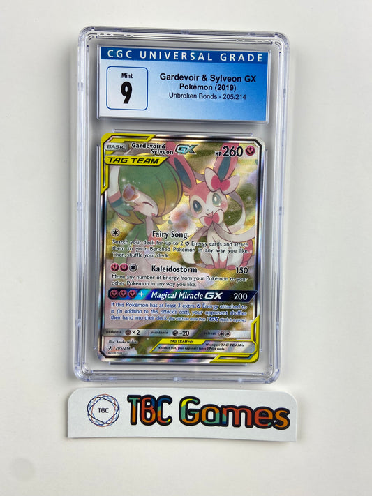 Gardevoir & Sylveon GX Unbroken Bonds Alt Art 205/214 CGC 9